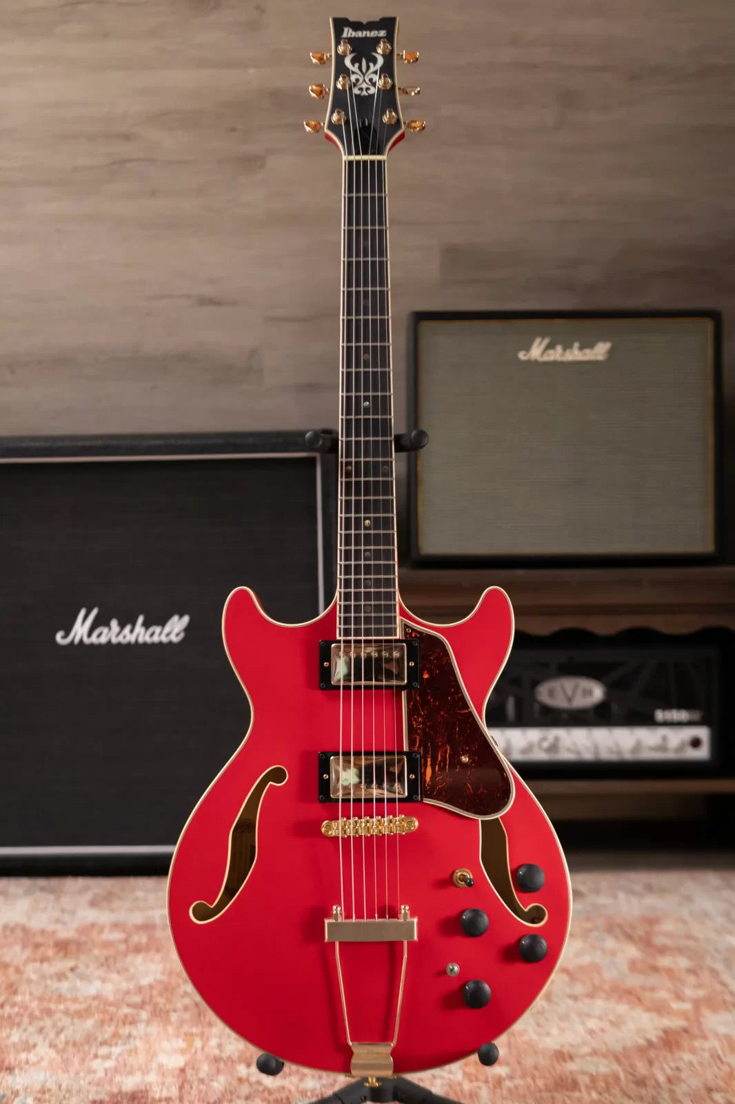 Ibanez AMH90CRF Artcore Expressionist Hollowbody Electric Guitar - Cherry Red Flat