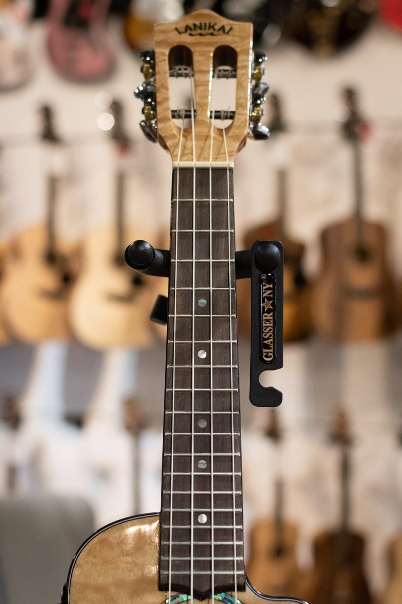 Lanikai QM-NACEC Quilted Maple Natural Concert Ukulele Cutaway with Electronics