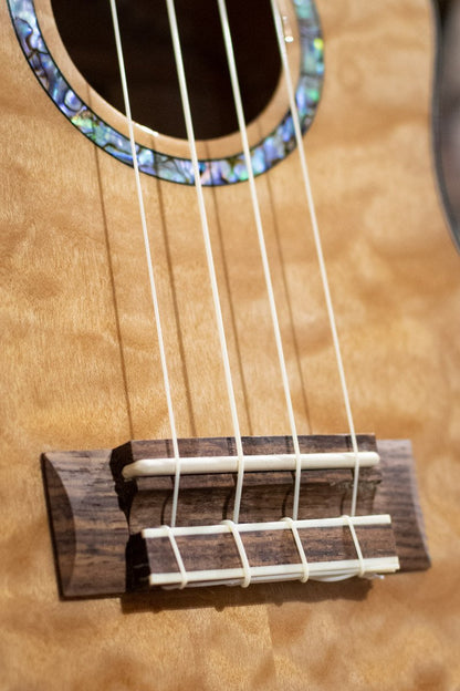 Lanikai QM-NACEC Quilted Maple Natural Concert Ukulele Cutaway with Electronics