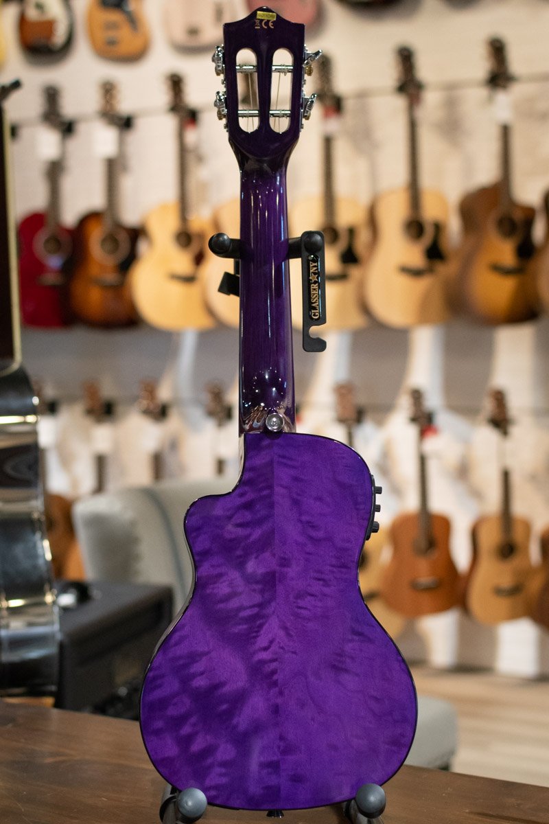 Lanikai QM-PUCEC Quilted Maple Purple Concert Ukulele Cutaway with Electronics
