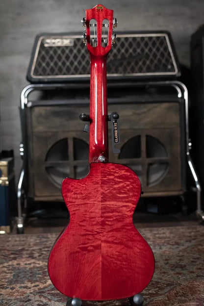 Lanikai QM-RDCET Quilted Maple Red Tenor Ukulele Cutaway w/Electronics & Gig Bag