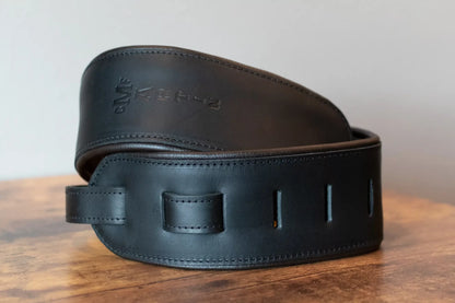 Martin Premium Rolled Leather Guitar Strap - Black