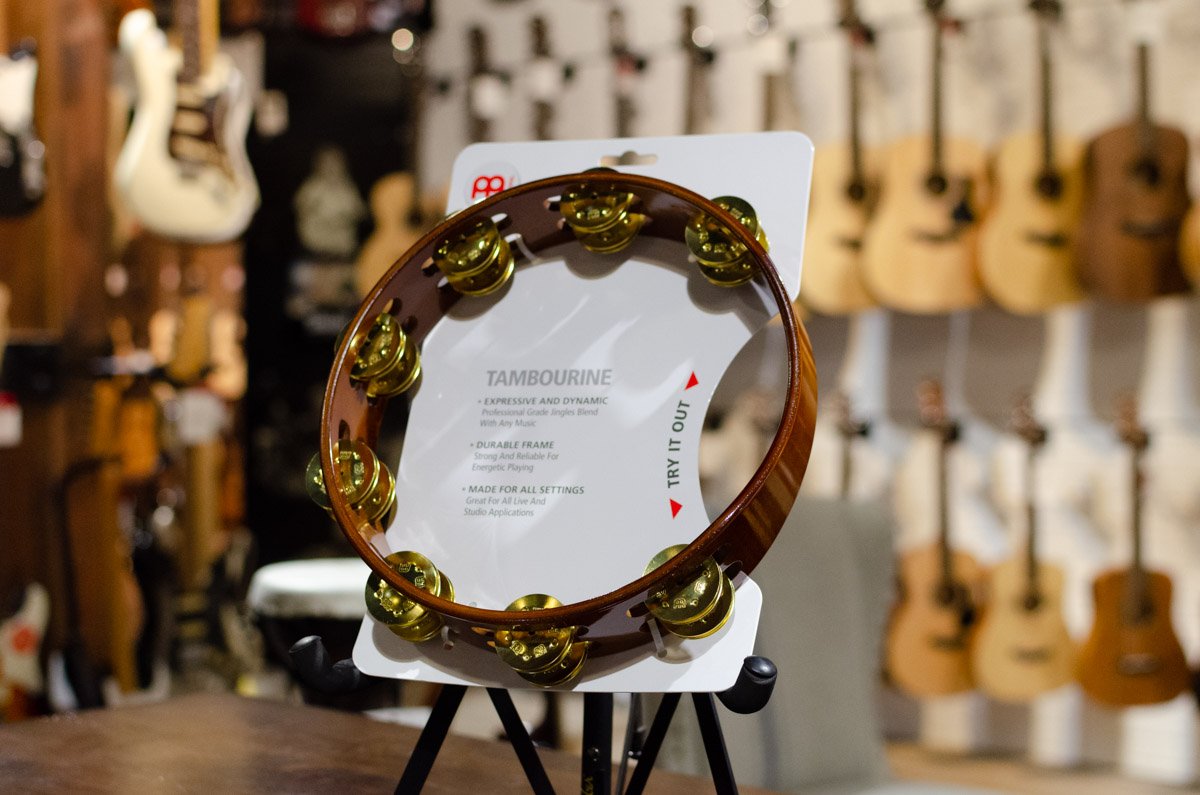 Meinl African Brown Wood Tambourine Brass Jingles