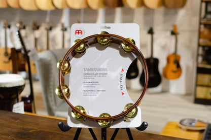 Meinl African Brown Wood Tambourine Brass Jingles