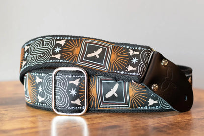 new PRS Deluxe Retro Guitar Strap with Custom Jacquard Beige Birds haggertys 2