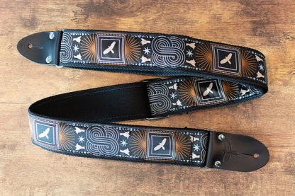 new PRS Deluxe Retro Guitar Strap with Custom Jacquard Beige Birds haggertys 7
