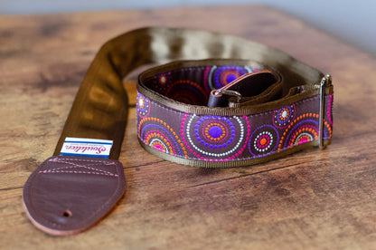 new Souldier Retro Crop Circles Brown Guitar Strap haggertys 3
