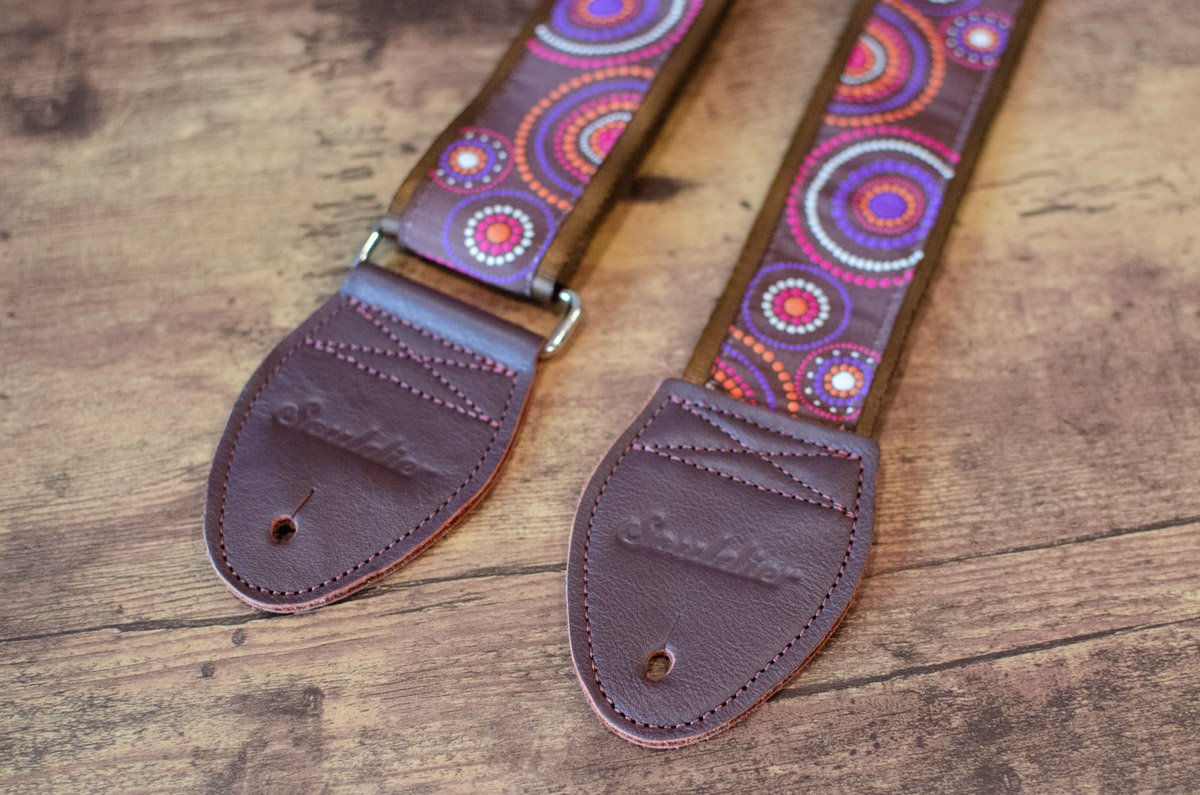 new Souldier Retro Crop Circles Brown Guitar Strap haggertys 5