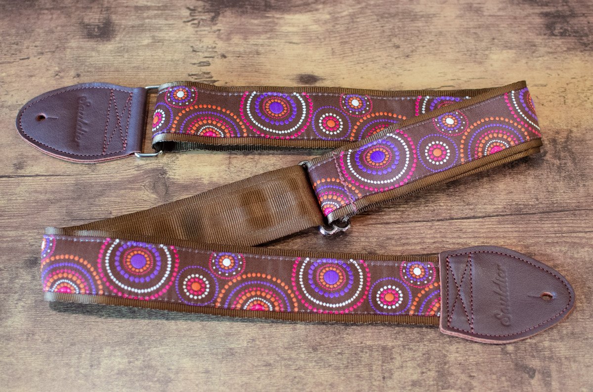 new Souldier Retro Crop Circles Brown Guitar Strap haggertys 6