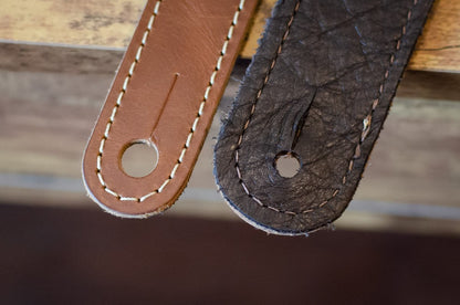 Taylor Century 2.5" Leather Guitar Strap, Medium Brown/Butterscotch/Black
