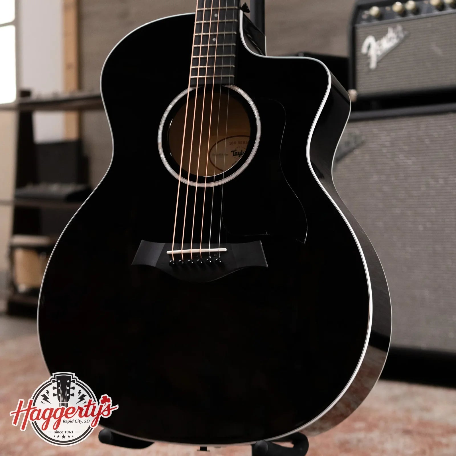 Taylor 214ce-BLK Plus Grand Auditorium Acoustic/Electric with Hardshell Case - Factory Demo