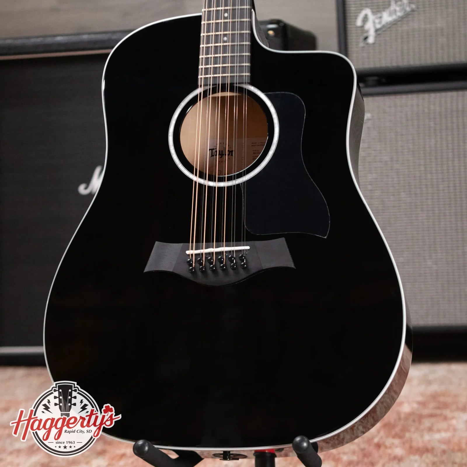 Taylor 250ce-BLK Plus 12-String Acoustic/Electric with Aerocase - Factory Demo