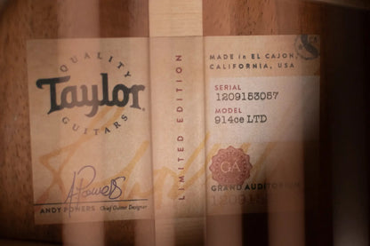 Taylor 914ce LTD Koa/Sitka Spruce Grand Auditorium Acoustic/Electric Guitar - Shaded Edge Burst with Hardshell Case