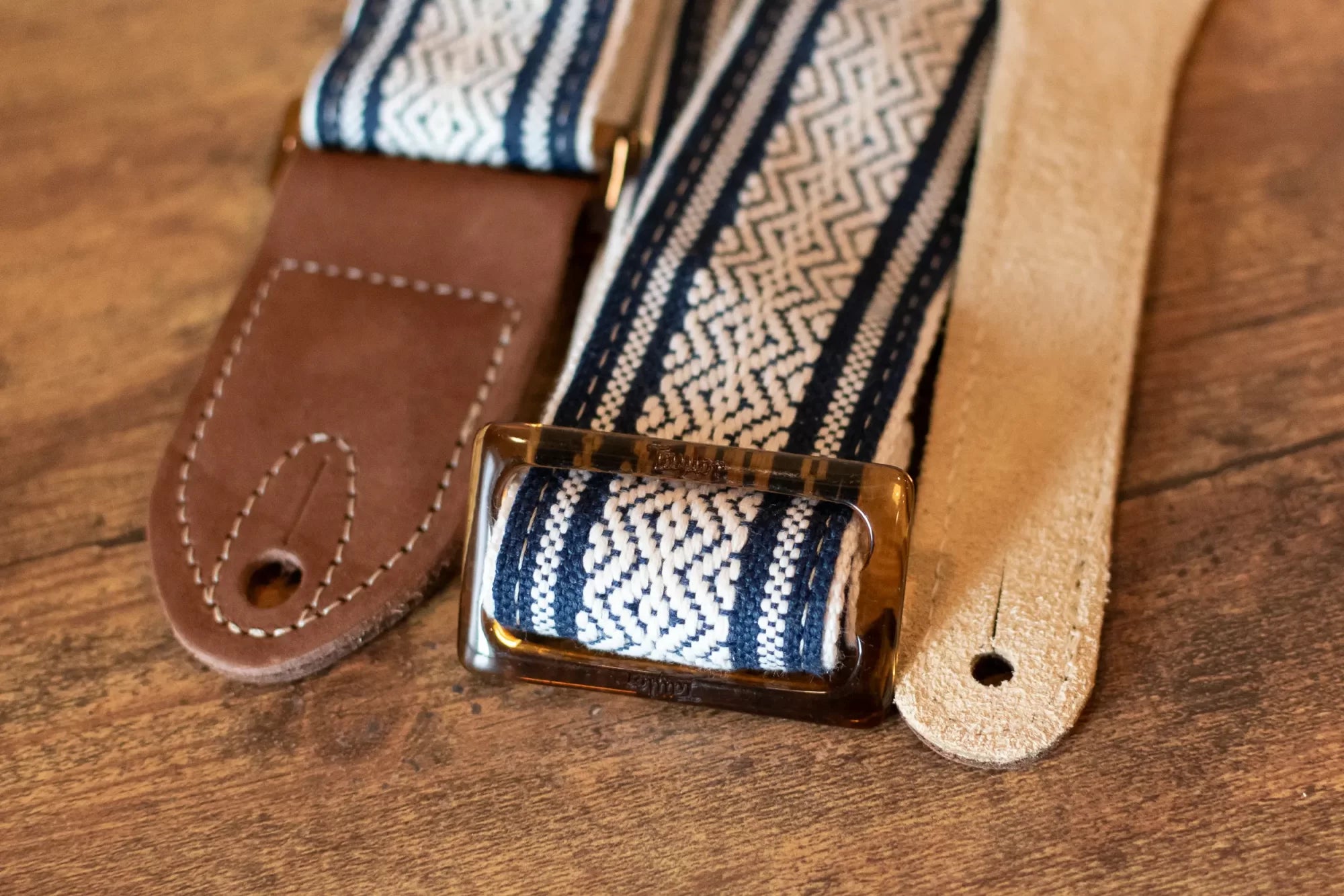 Taylor Academy Guitar Strap - White/Blue Jacquard Cotton 2"