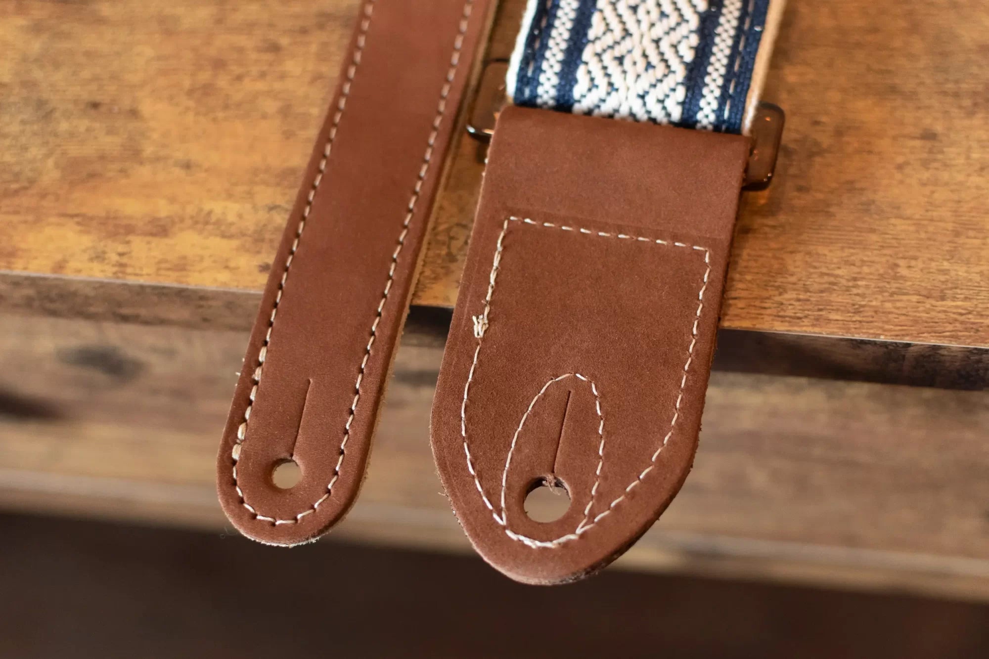 Taylor Academy Guitar Strap - White/Blue Jacquard Cotton 2"
