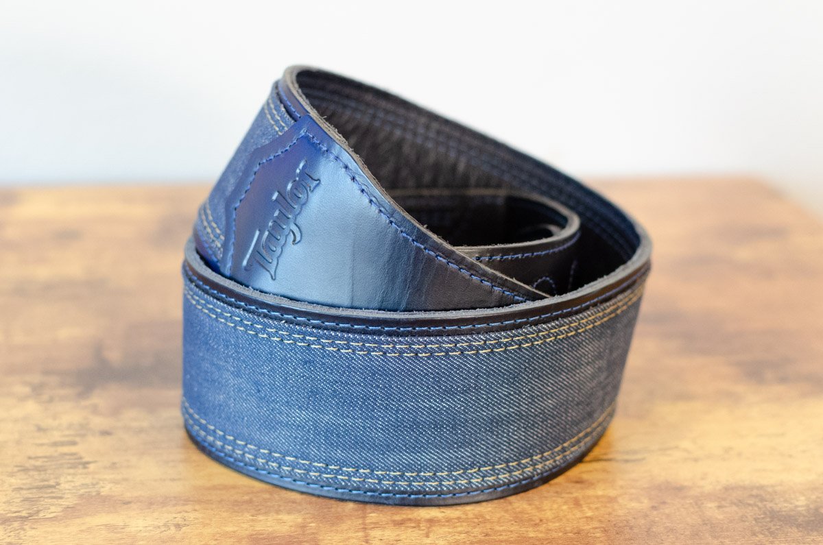 Taylor Blue Denim 2.5" Guitar Strap - Navy Edge
