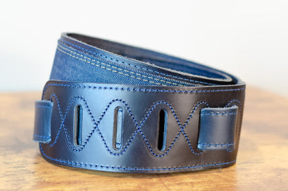 Taylor Blue Denim 2.5" Guitar Strap - Navy Edge