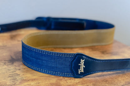 Taylor Blue Denim 2" Guitar Strap - Gold Logo