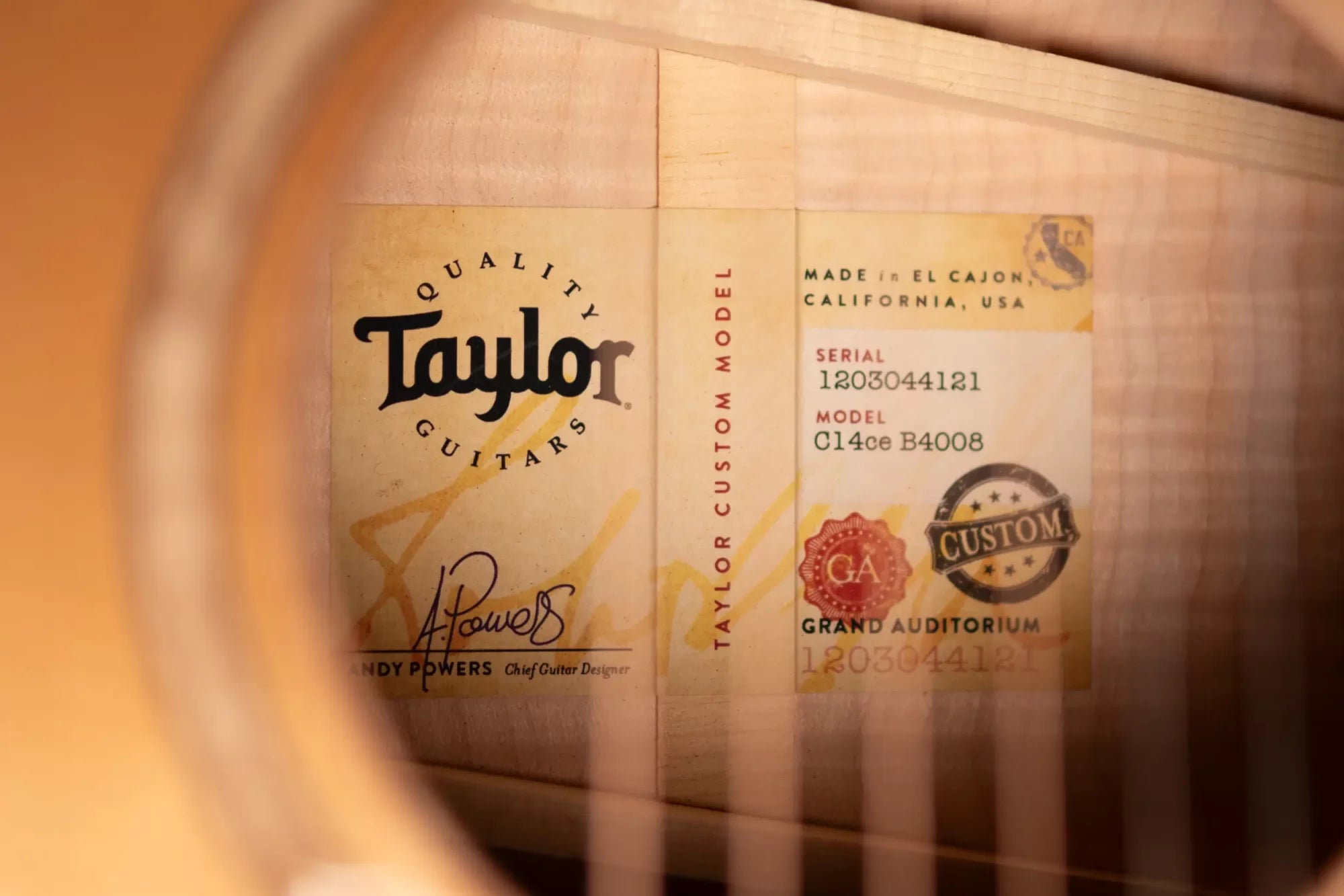 Taylor ‘24 Catch Custom C14ce #8 Grand Auditorium Figured Maple Acoustic/Electric Guitar with Hardshell Case