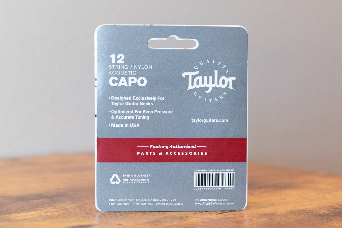 Taylor Capo, 12-String/Nylon, Black Nickel