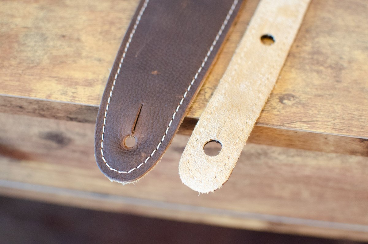 Taylor 2.5" Leather Guitar Strap - Suede Back, Chocolate Brown