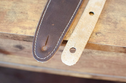 Taylor 2.5" Leather Guitar Strap - Suede Back, Chocolate Brown