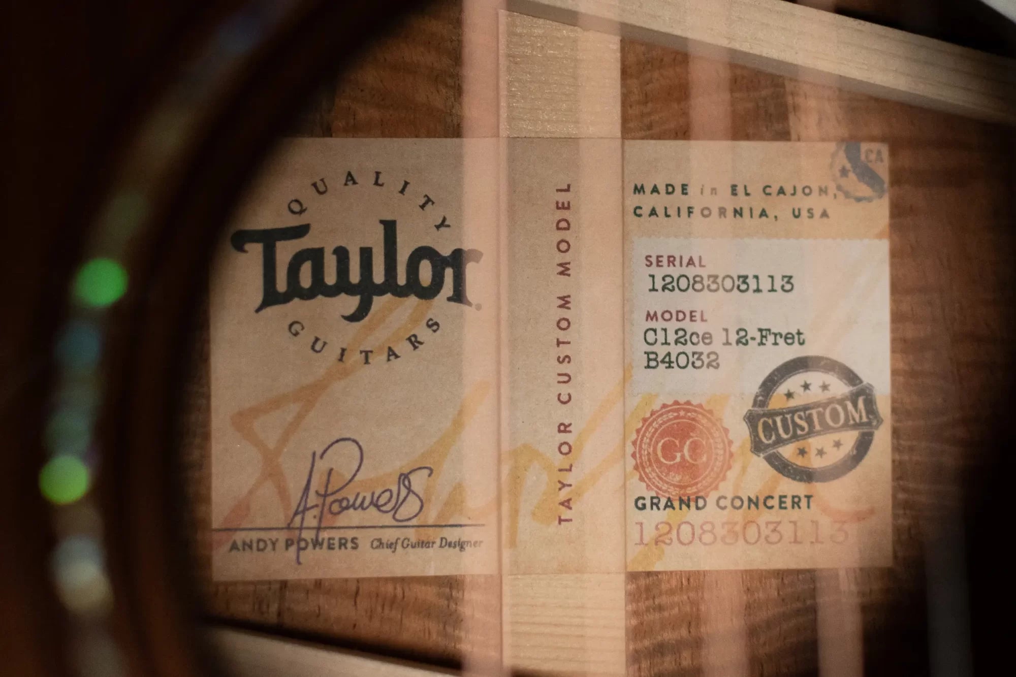 Taylor ‘24 Catch Custom C12ce 12-Fret #32 Koa/Sinker Redwood Grand Concert Acoustic/Electric Guitar with Hardshell Case