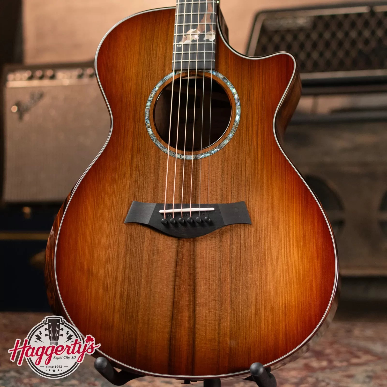 Taylor Custom Shop Queen's Walnut/Redwood Grand Concert Acoustic Guitar with Hardshell Case