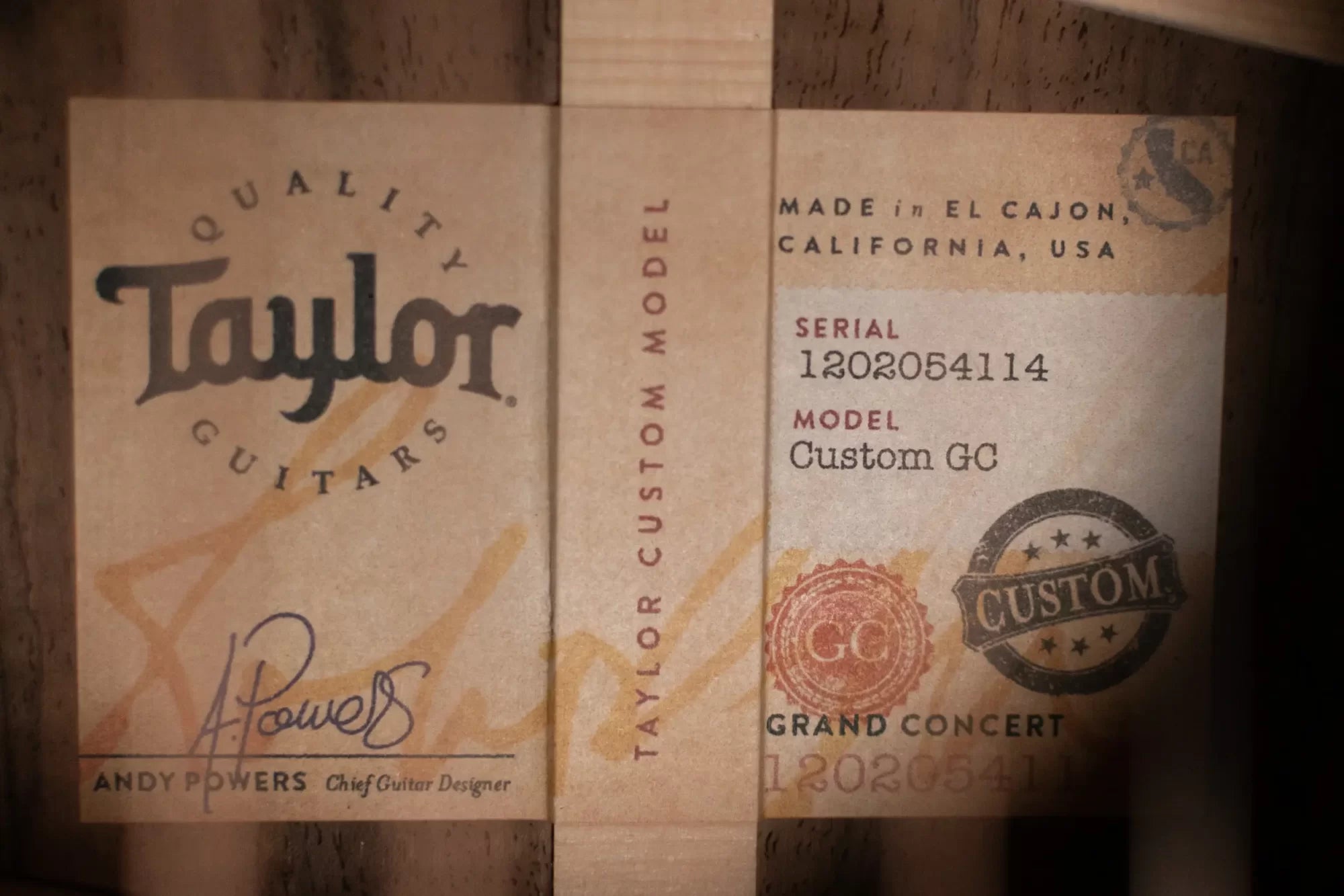 Taylor Custom Shop Queen's Walnut/Redwood Grand Concert Acoustic Guitar with Hardshell Case