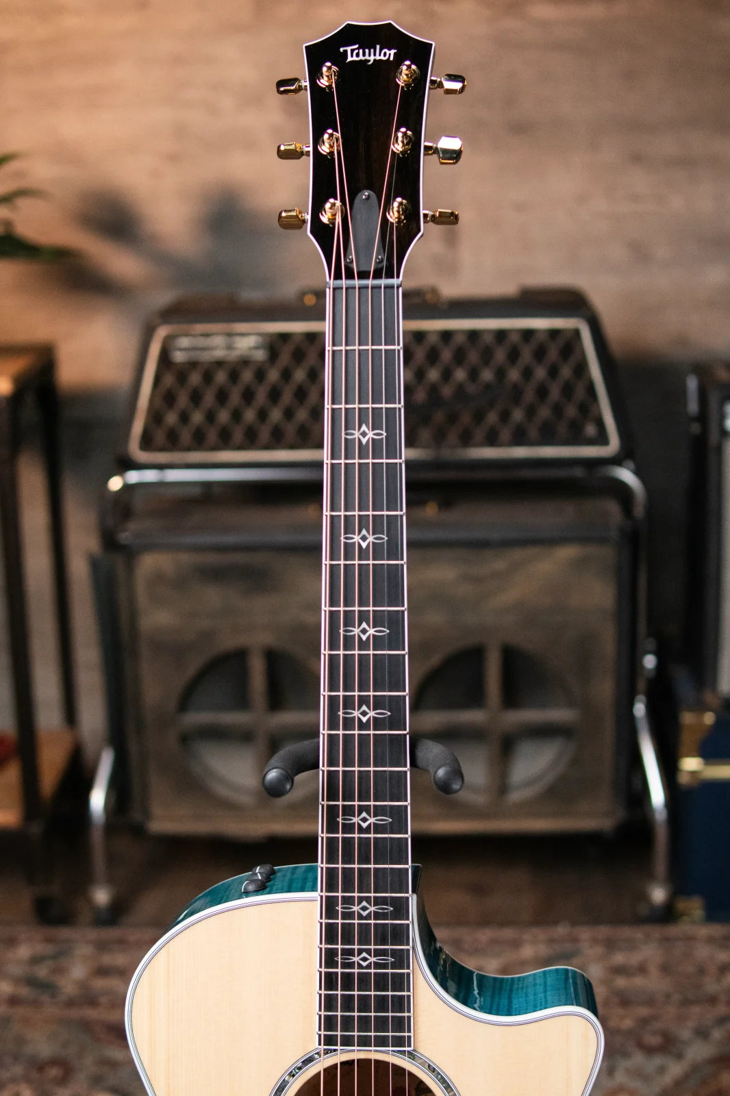 Taylor Custom Shop 614ce Grand Auditorium Acoustic/Electric - Koi Blue with Hardshell Case