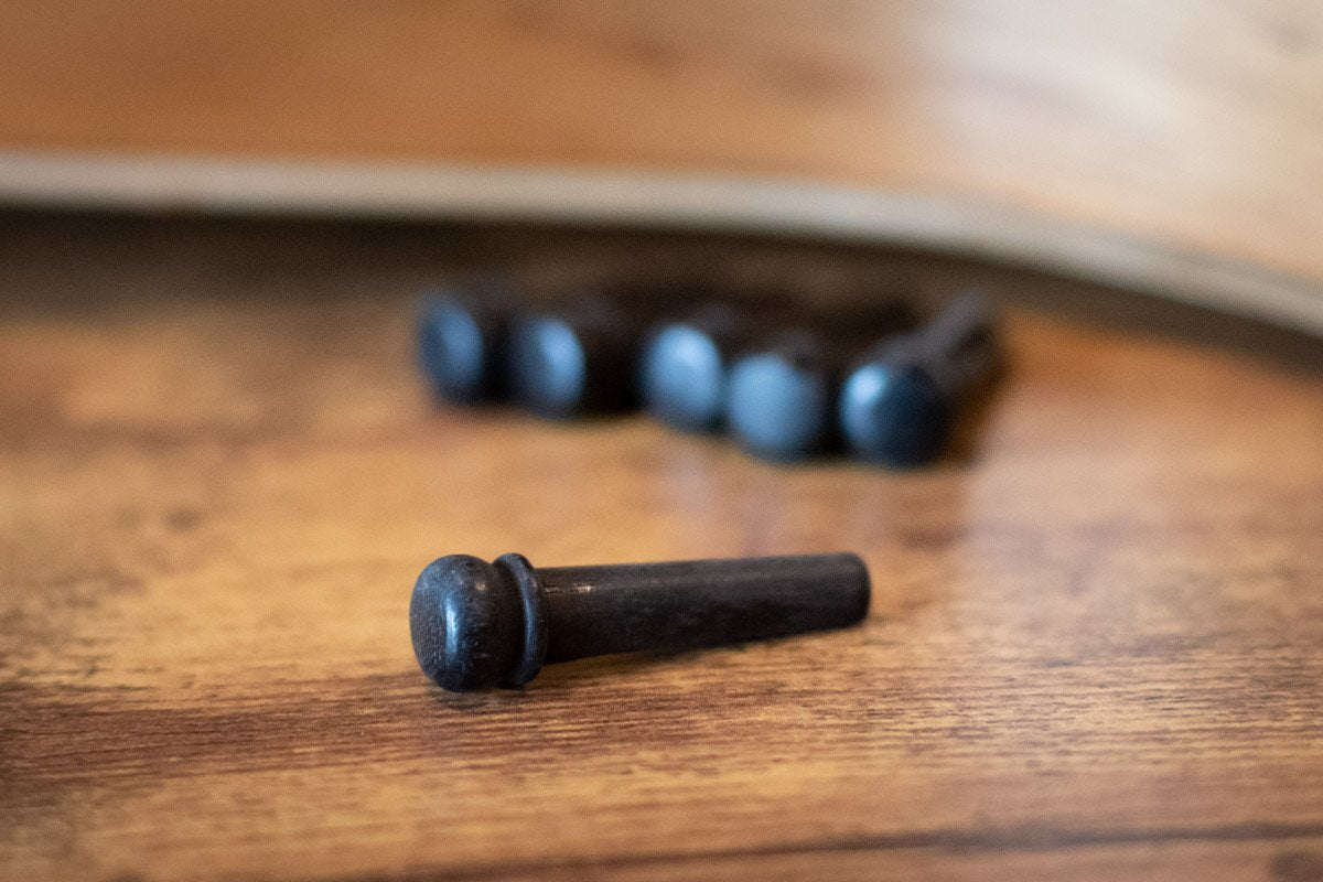 new Taylor Ebony Bridge Pins 6 Pack haggertys 3