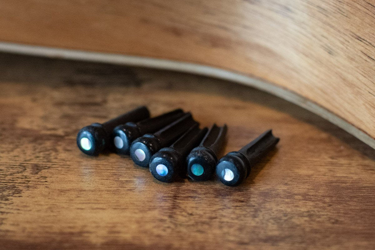 Taylor Bridge Pins Ebony with Abalone Dots