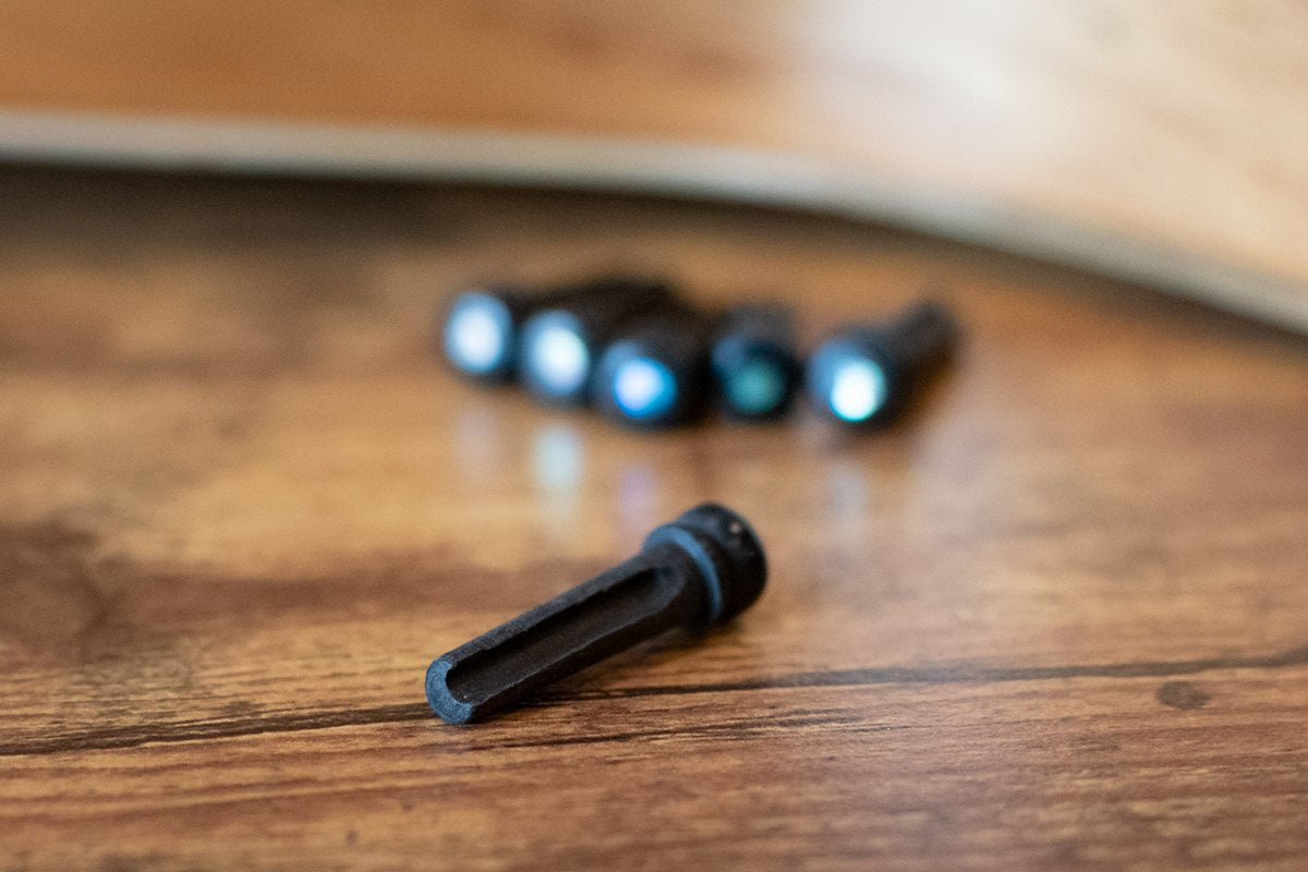 Taylor Bridge Pins, Ebony with Abalone Dots