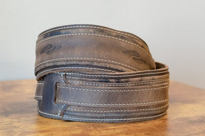 Taylor 2.5" Element Distressed Leather Guitar Strap - Dark Brown