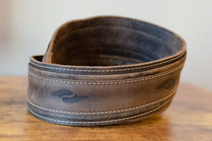 Taylor 2.5" Element Distressed Leather Guitar Strap - Dark Brown