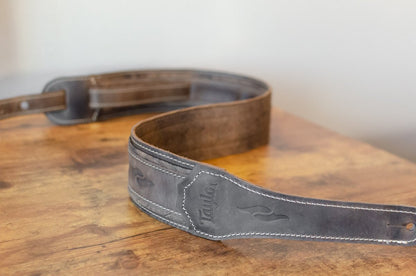 Taylor 2.5" Element Distressed Leather Guitar Strap - Dark Brown