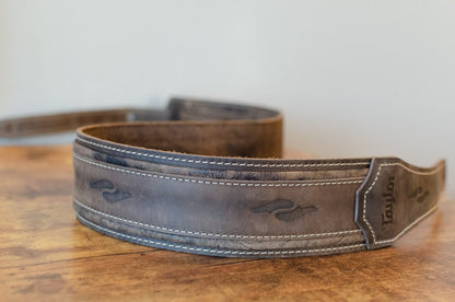 Taylor 2.5" Element Distressed Leather Guitar Strap - Dark Brown