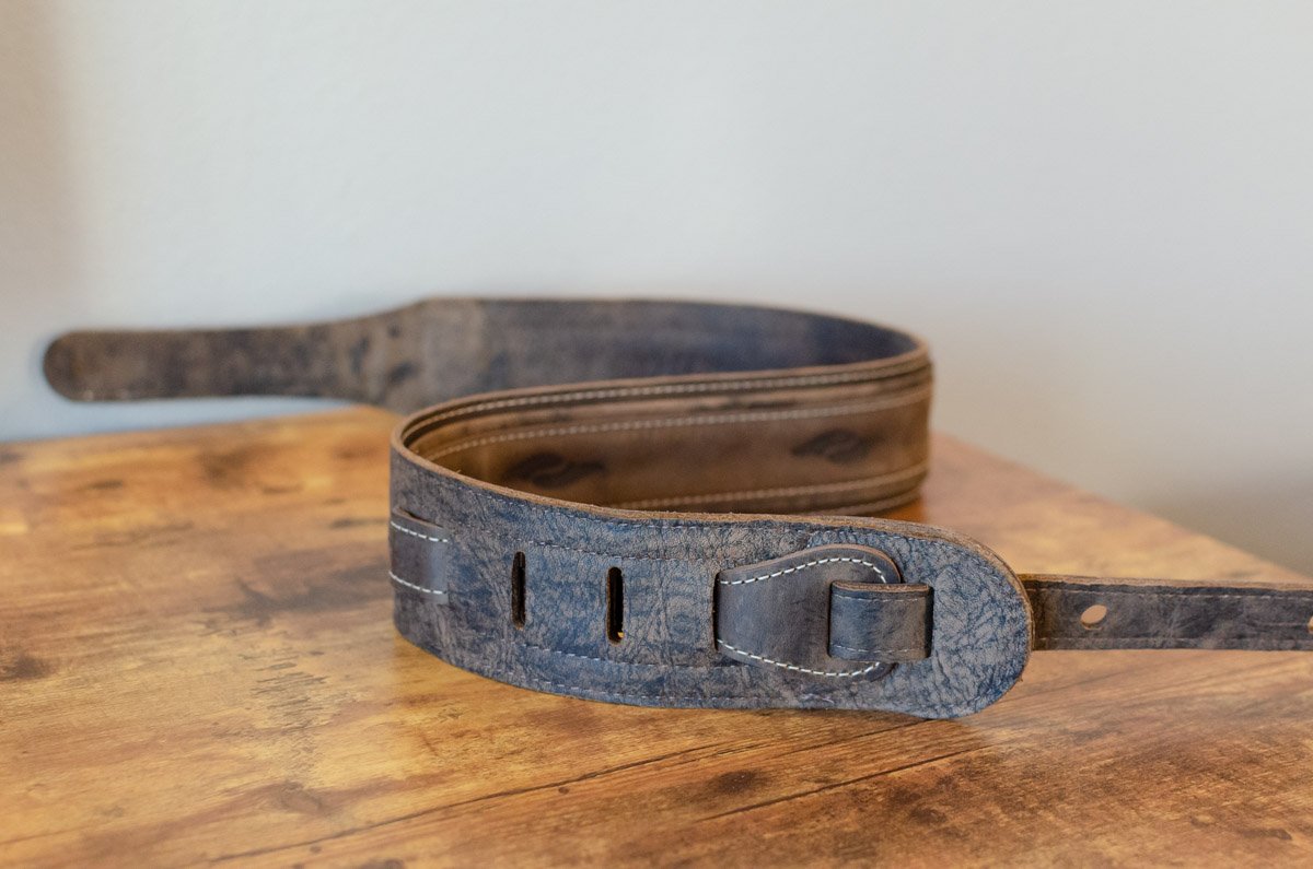 Taylor 2.5" Element Distressed Leather Guitar Strap - Dark Brown