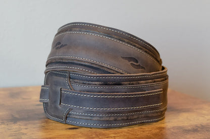 Taylor 3" Element Distressed Leather Guitar Strap - Dark Brown