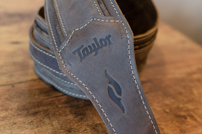 Taylor 3" Element Distressed Leather Guitar Strap - Dark Brown