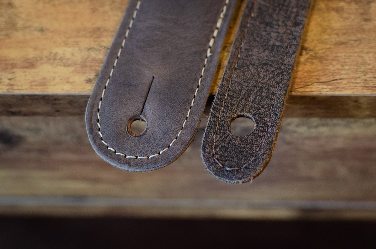 Taylor 3" Element Distressed Leather Guitar Strap - Dark Brown