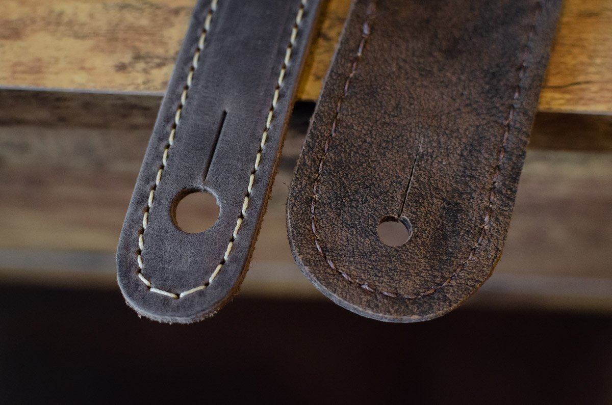 Taylor 3" Element Distressed Leather Guitar Strap - Dark Brown