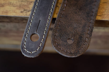 Taylor 3" Element Distressed Leather Guitar Strap - Dark Brown