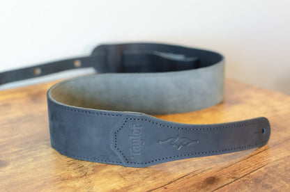Taylor Gemstone 2.5" Sanded Leather Guitar Strap, Black Sanded Suede