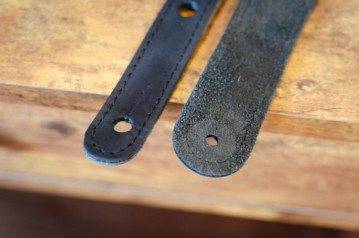 Taylor Gemstone 2.5" Sanded Leather Guitar Strap, Black Sanded Suede
