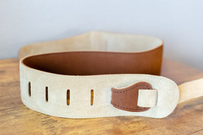 Taylor Gemstone 2.5" Sanded Leather Guitar Strap - Medium Brown Sanded Suede