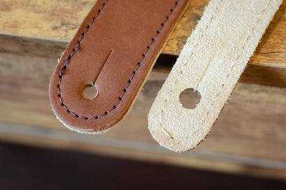 Taylor Gemstone 2.5" Sanded Leather Guitar Strap - Medium Brown Sanded Suede