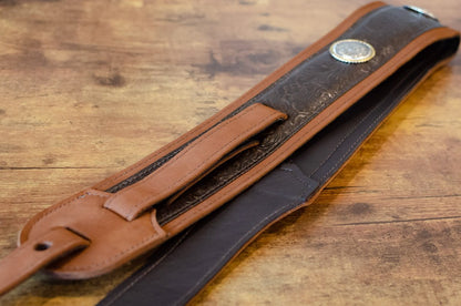 Taylor Grand Pacific 3" Nickel Concho Leather Strap, Brown