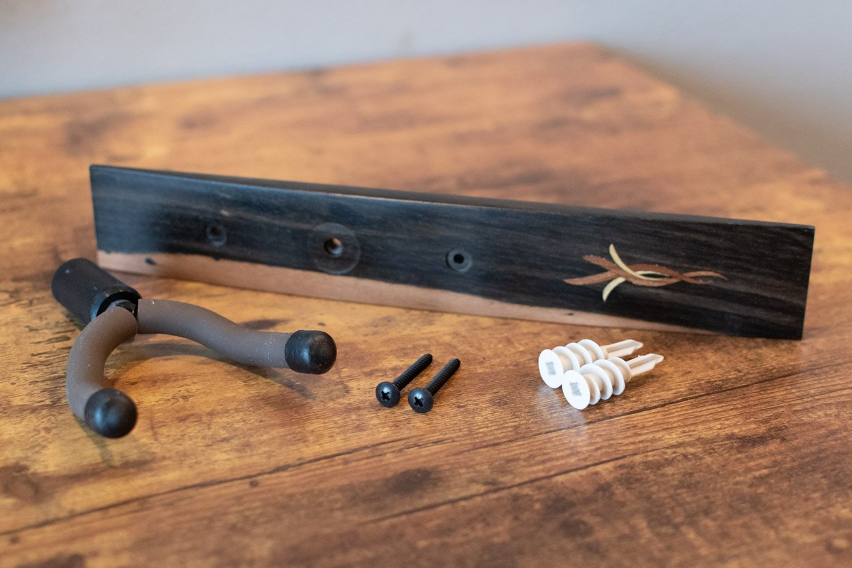 Taylor Bouquet Guitar Hanger - Ebony, Wood Inlay