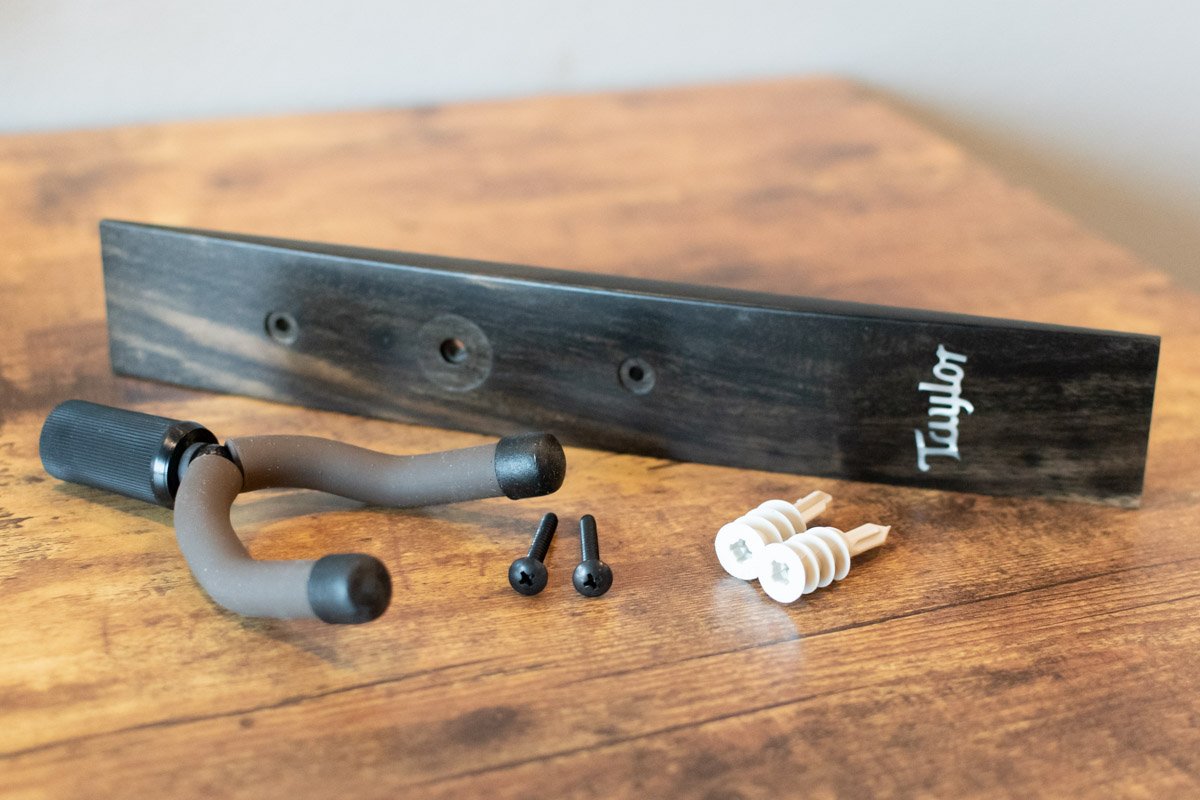 Taylor Guitar Wall Hanger - Ebony, Acrylic Logo Inlay - Floor Model